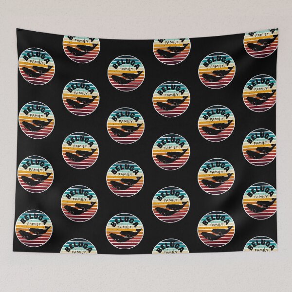 Item preview, Beluga Whales Swimming Retro Illustration designed and sold by kuremureDesign.