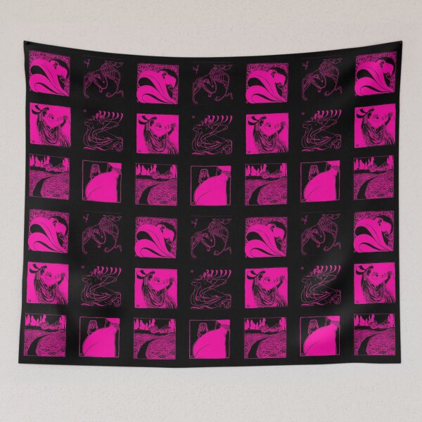 Item preview, Art Nouveau Vignettes - Hot Pink designed and sold by toydinosaur.