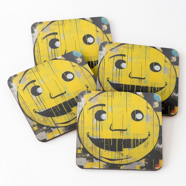 Item preview, Comic smily yellow black laughing round face designed and sold by G-M-Designs.