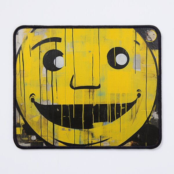 Item preview, Comic smily yellow black laughing round face designed and sold by G-M-Designs.
