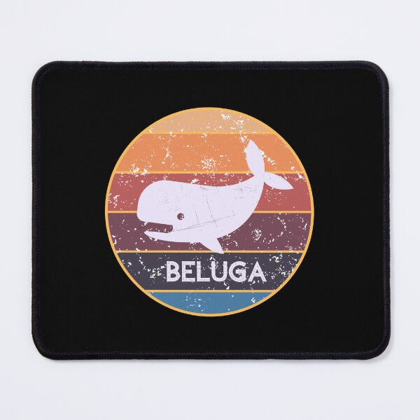 Item preview, Beluga Whale Swimming Retro Illustration designed and sold by kuremureDesign.