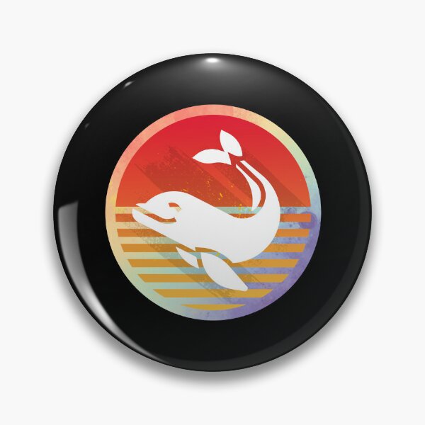 Artikelvorschau, Beluga-Wal, der Retro-Sonnenuntergang-Illustration schwimmt entworfen und verkauft von kuremureDesign.