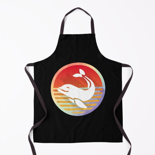 Item preview, Beluga Whale Swimming Retro Sunset Illustration designed and sold by kuremureDesign.