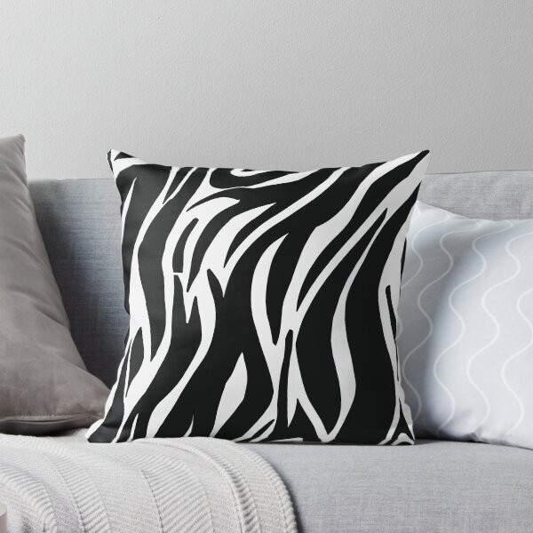 Item preview, mid century modern zebra black and white stripes abstract designed and sold by DesignYourWaystore.