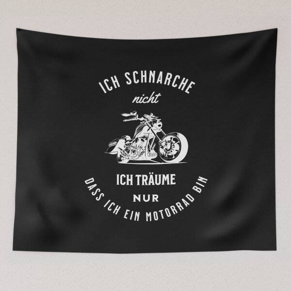 Item preview, I don't snore, I just dream that I'm a motorcycle. Design with funny saying in German designed and sold by Pflugart.
