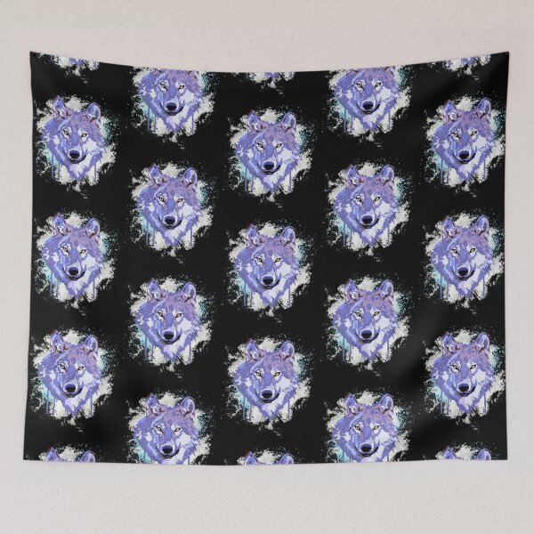 Item preview, Blue wolfdog on artistic splash designed and sold by InverseArt.