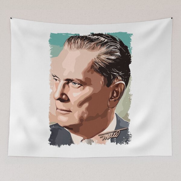 Item preview, Josip Broz Tito the President of Yugoslavia SFRJ Color portrait illustration designed and sold by Naumovski.