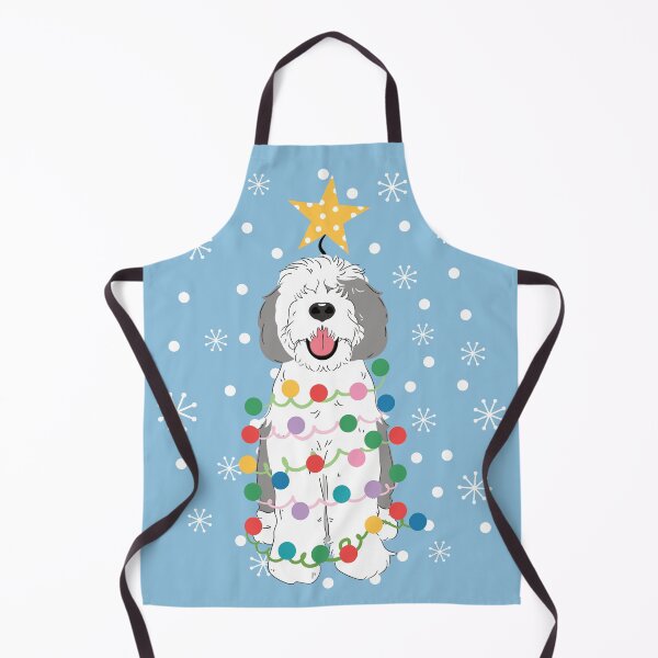 Artikelvorschau, Grauer grauer weißer Sheepadoodle-Weihnachtsbaum 4 entworfen und verkauft von Lulupainting.