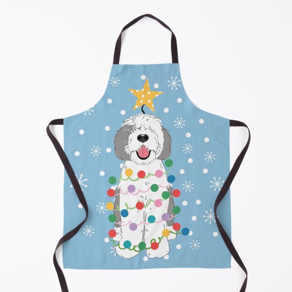 Artikelvorschau, Grauer grauer weißer Sheepadoodle-Weihnachtsbaum 5 entworfen und verkauft von Lulupainting.