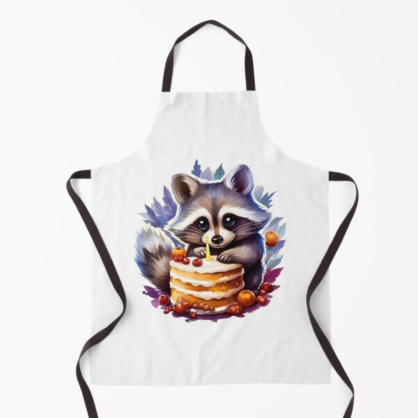 Item preview, Winter Happy birthday Raccoon with a birthday cake designed and sold by AngelinaBezm.