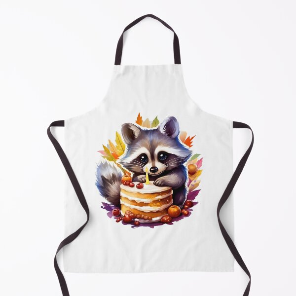 Item preview, Fall Happy birthday Raccoon with a birthday cake designed and sold by AngelinaBezm.