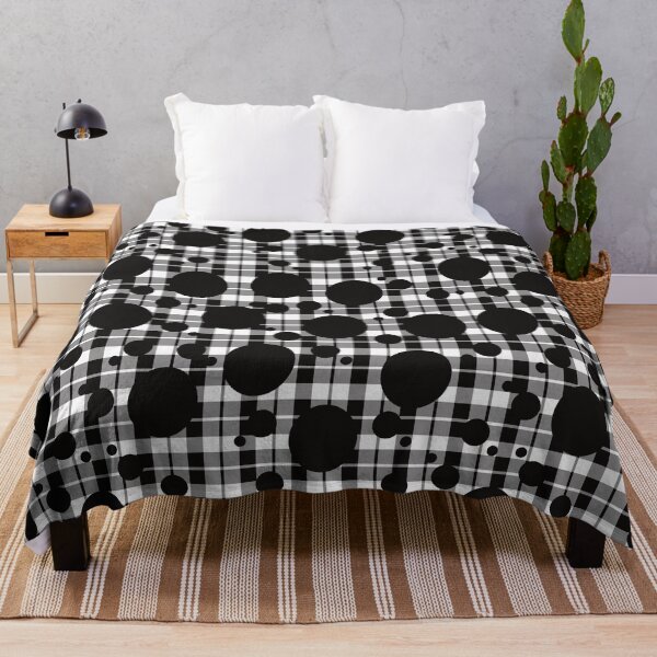 Item preview, Black and White Plaid with Bubbles designed and sold by Artistestella.