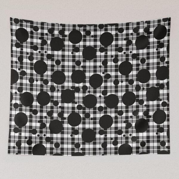 Item preview, Black and White Plaid with Bubbles designed and sold by Artistestella.