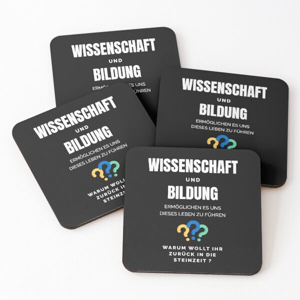 Item preview, Science and education enable us to live this life. Why do you want to go back to the Stone Age? Design with funny saying in German designed and sold by Pflugart.