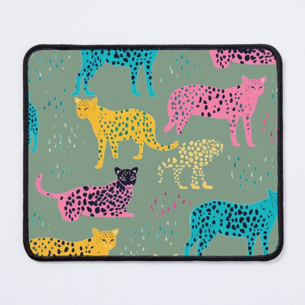 Item preview, Vibrant Jungle Cats: Colorful Leopard Patterns on Pastel Green designed and sold by 21 Dragonflies.