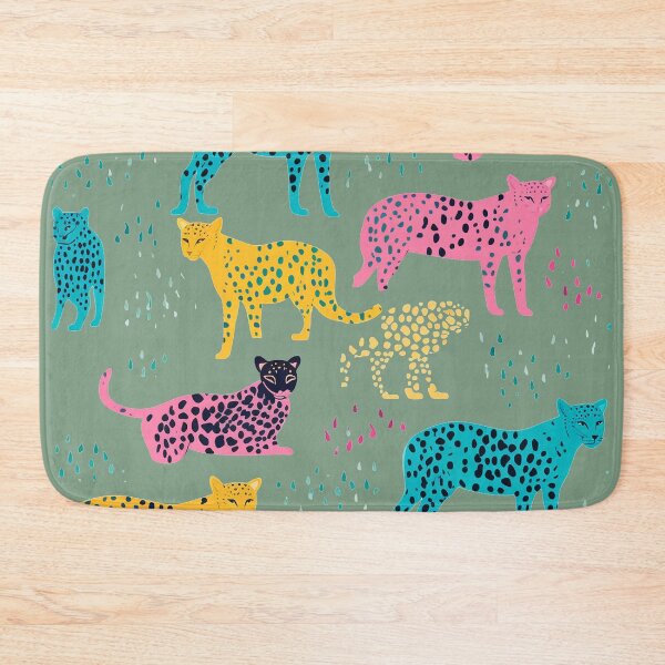 Item preview, Vibrant Jungle Cats: Colorful Leopard Patterns on Pastel Green designed and sold by 21 Tulips.