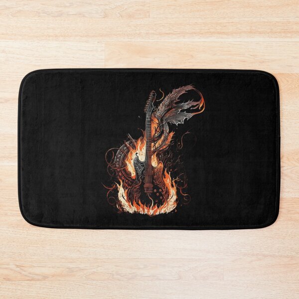 Item preview, electric guitar metal band rock curved fire / flames designed and sold by EternalDelight1.