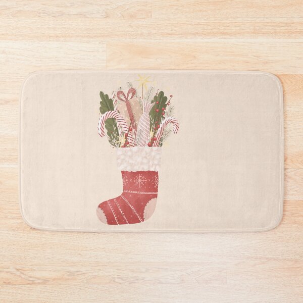 Item preview,  Christmas Stocking with Candy Cane and Gifts designed and sold by BookishSpace1.