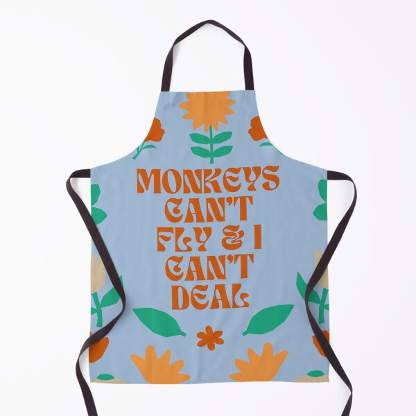 Item preview, Whimsical Wisdom: 'Monkeys Can't Fly & I Can't Deal' on Floral Blue designed and sold by 21 Tulips.