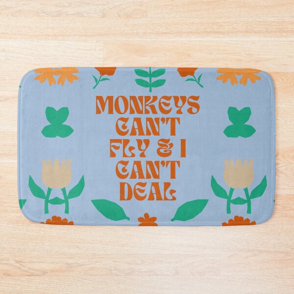 Item preview, Whimsical Wisdom: 'Monkeys Can't Fly & I Can't Deal' on Floral Blue designed and sold by 21 Tulips.