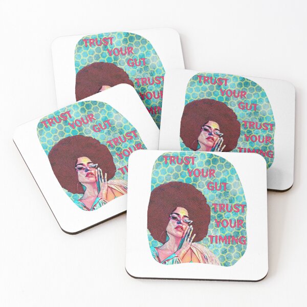 Item preview, Black Feminist Quote - Trust Your Gut Trust Your Timing designed and sold by LethalPixieDust.