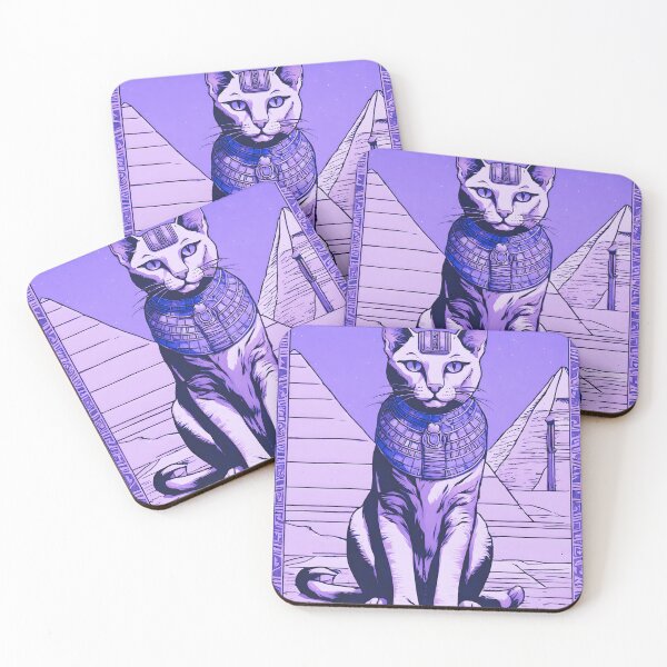 Aperçu de l'œuvre Chat égyptien Egypte Pyramides violet grunge créée et vendue par Catophile.