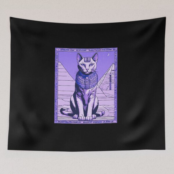 Aperçu de l'œuvre Chat égyptien Egypte Pyramides violet grunge créée et vendue par Catophile.