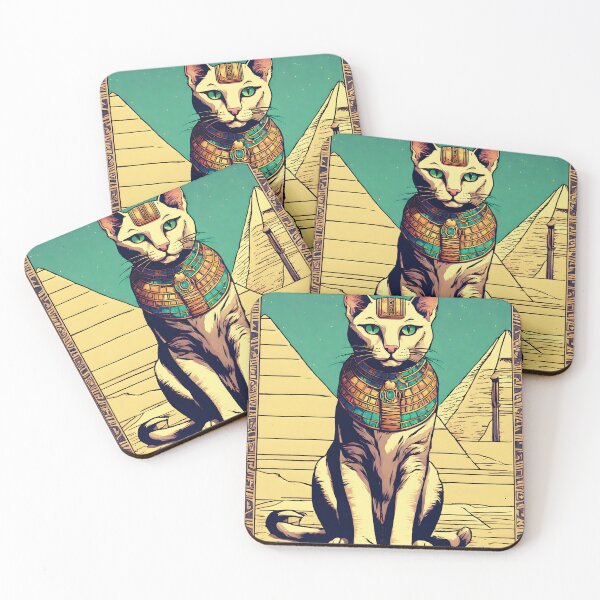 Aperçu de l'œuvre Chat égyptien Egypte Pyramides sépia créée et vendue par Catophile.