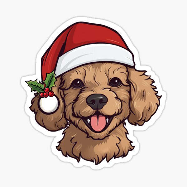 Item preview, Christmas Poodle - red, ruby, brown, tan designed and sold by wotsthis.