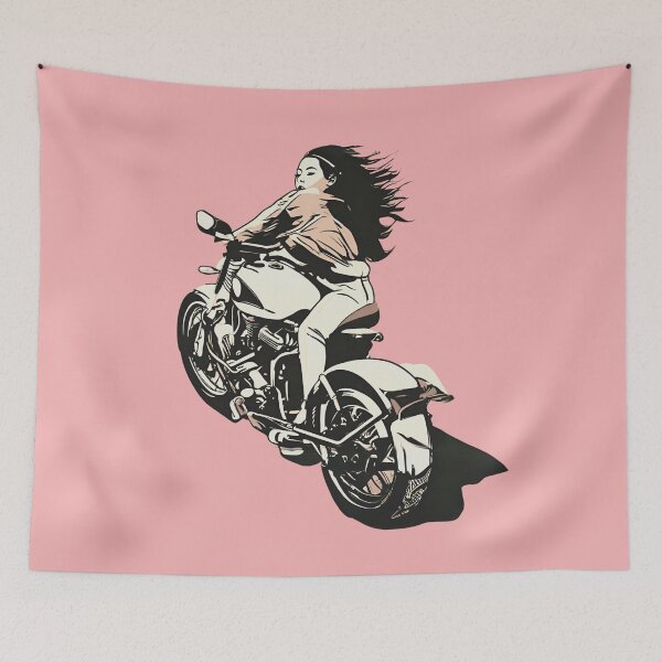 Item preview, monotone biker girl designed and sold by VieBelieve.