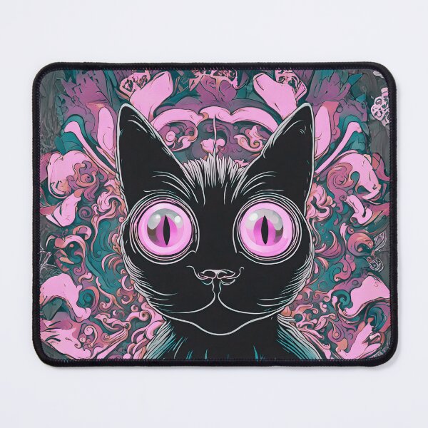 Item preview, psychedelics illusion Black Cat LSD Aesthetic vaporewave designed and sold by Catophile.
