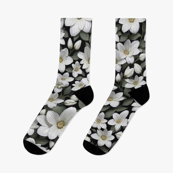 Item preview, Find beauty in simplicity: White floral pattern design designed and sold by nexanova369.