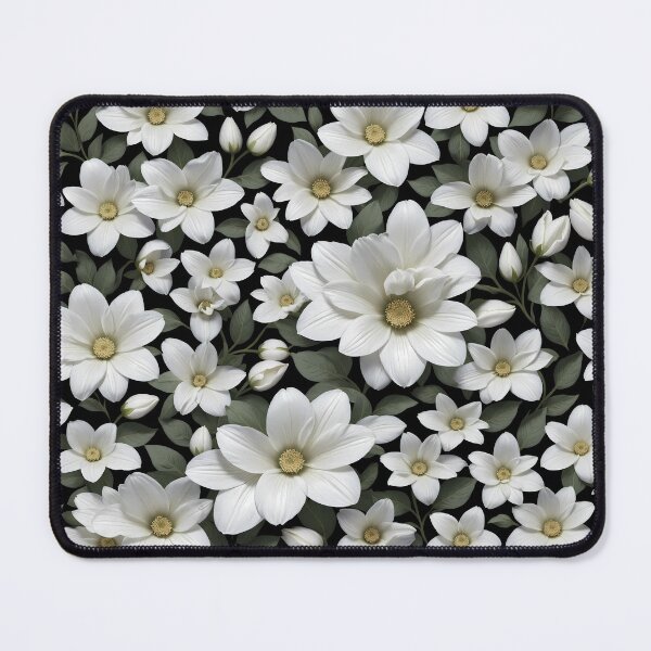 Item preview, Find beauty in simplicity: White floral pattern design designed and sold by nexanova369.