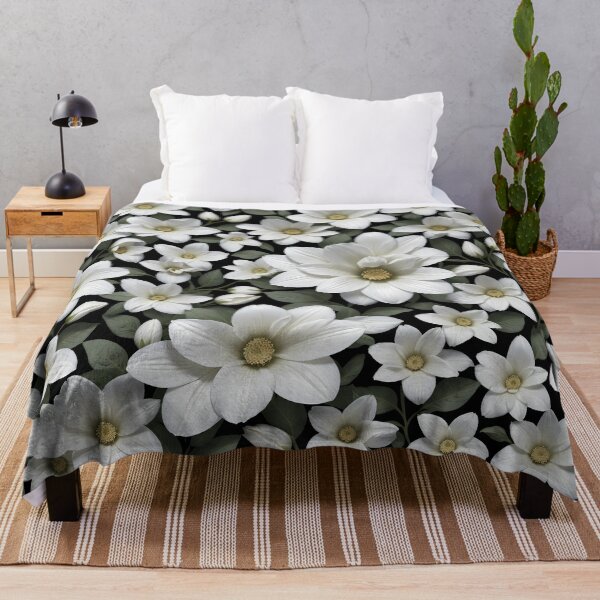 Item preview, Find beauty in simplicity: White floral pattern design designed and sold by nexanova369.
