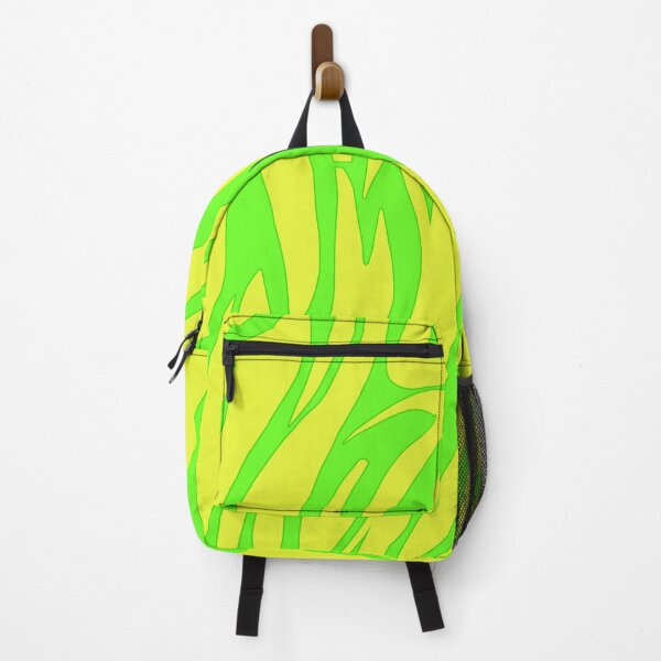 Item preview, mid century modern zebra green and yellow stripes abstract designed and sold by DesignYourWaystore.