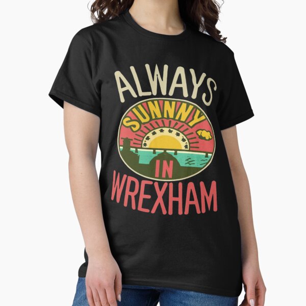 Vista previa del artículo con la obra «Siempre soleado en Wrexham», diseñado y vendido por Yourube.