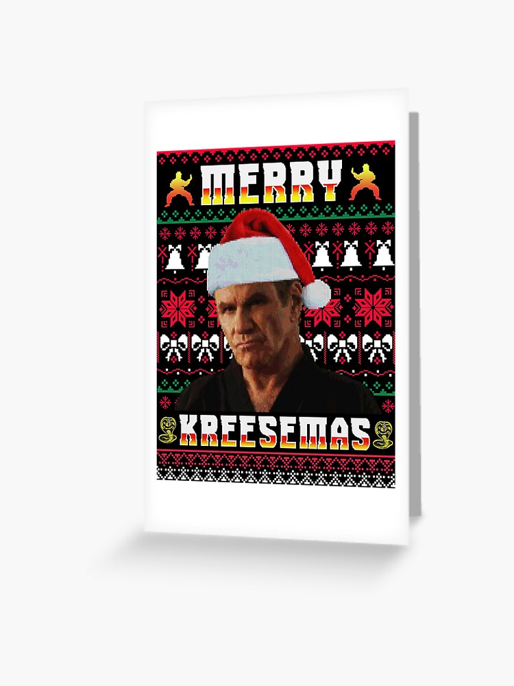 Merry Kreesemas Suéter feo de Navidad Cobra Kai Tarjetas de felicitación