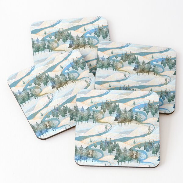 Item preview, winter snowy landscape in apricity sunlight designed and sold by rysunki-malunki.