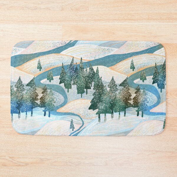 Item preview, winter snowy landscape in apricity sunlight designed and sold by rysunki-malunki.
