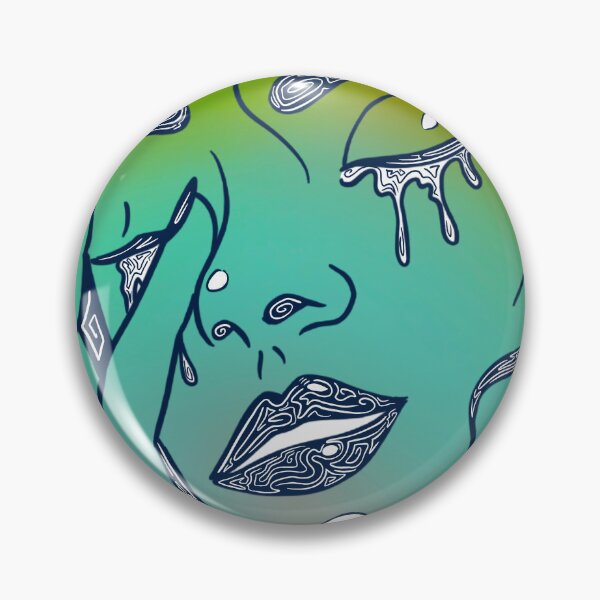 Item preview, Retro Abstract Crying Woman -Vintage Comic Pop-art - Blue and Aqua Green  designed and sold by Mitch616Art.