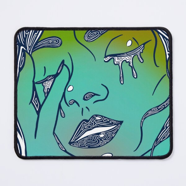 Item preview, Retro Abstract Crying Woman -Vintage Comic Pop-art - Blue and Aqua Green designed and sold by Mitch616Art.