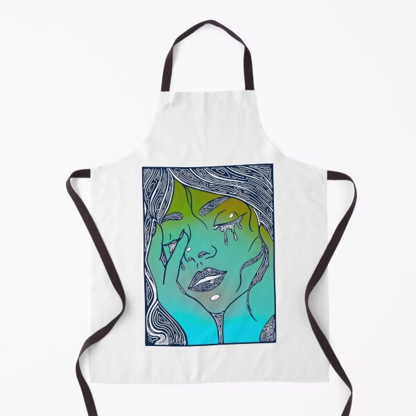 Item preview, Retro Abstract Crying Woman -Vintage Comic Pop-art - Blue and Aqua Green designed and sold by Mitch616Art.