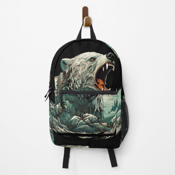 Item preview, Roaring polar bear with forest in the background designed and sold by Hisirdoux.