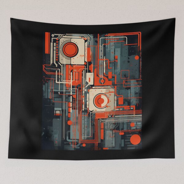 Item preview,  Cyber technology pattern designed and sold by ArtWearSplash.