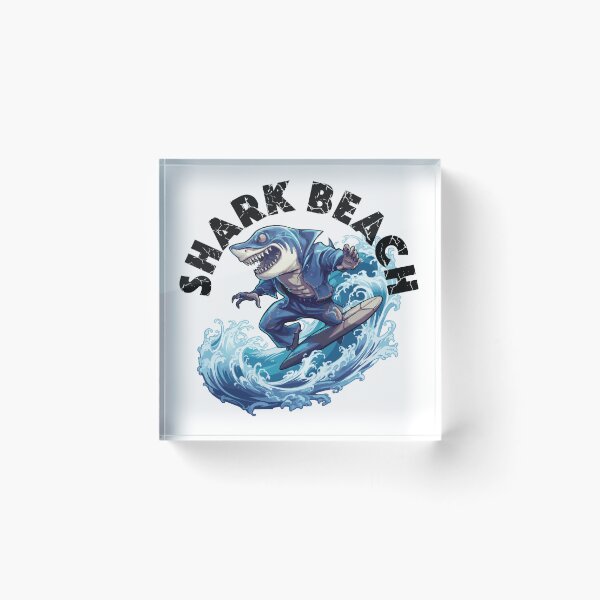 Item preview, Shark Surfing - Shark Beach (Black Lettering) designed and sold by VelvetRoom.