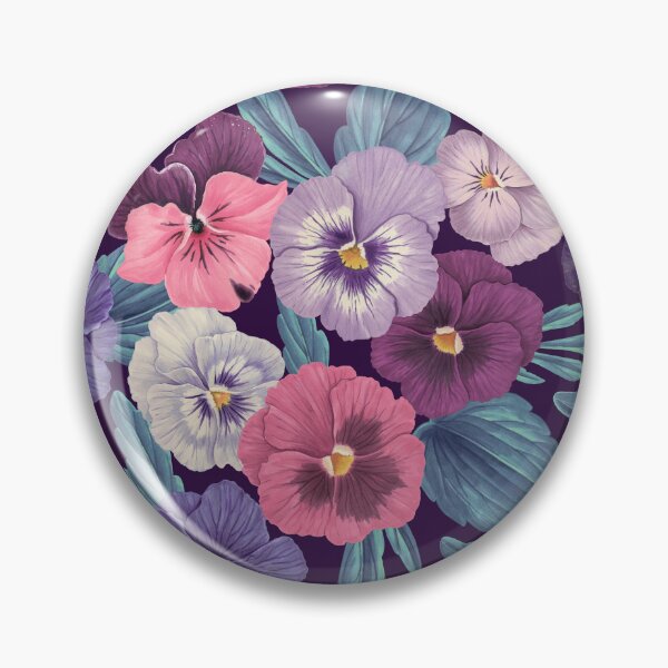 Item preview, Colorful pansies on deep violet designed and sold by Katerina Mitkova Kirilova.