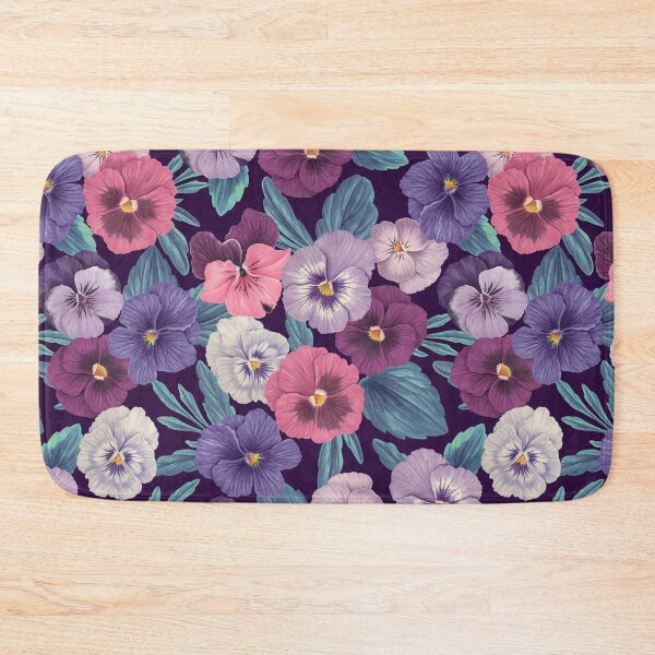 Item preview, Colorful pansies on deep violet designed and sold by Katerina Mitkova Kirilova.
