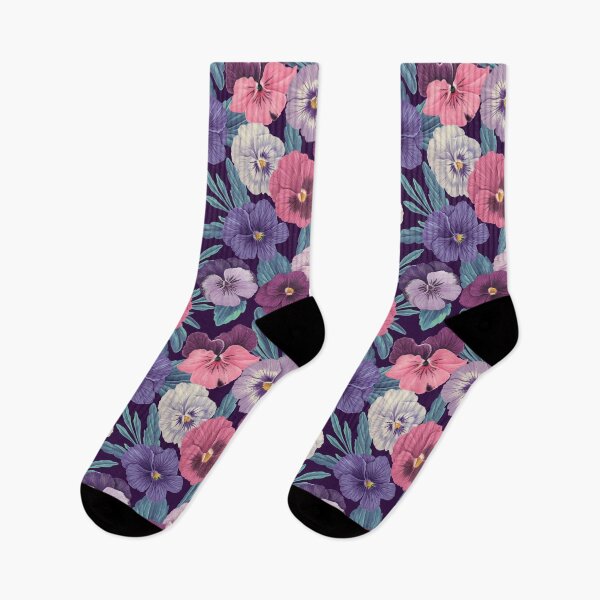 Item preview, Colorful pansies on deep violet designed and sold by Katerina Mitkova Kirilova.