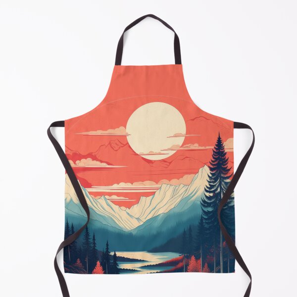 Item preview, White Blue Mountains with Forest and River Sun designed and sold by GrinGalore.