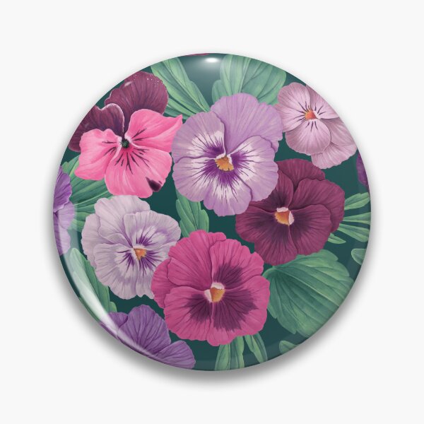 Item preview, Colorful pansies on dark greenish blue designed and sold by Katerina Mitkova Kirilova.